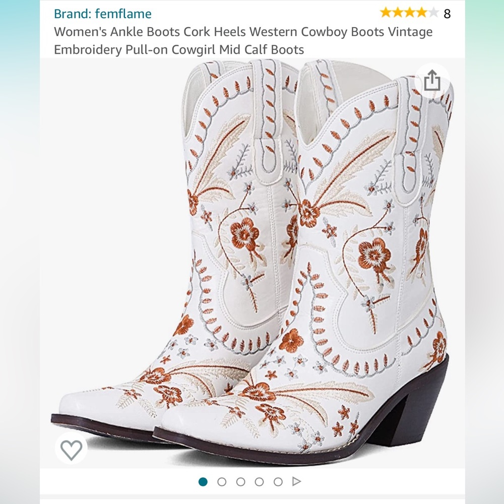 NWT White Cowgirl Boots